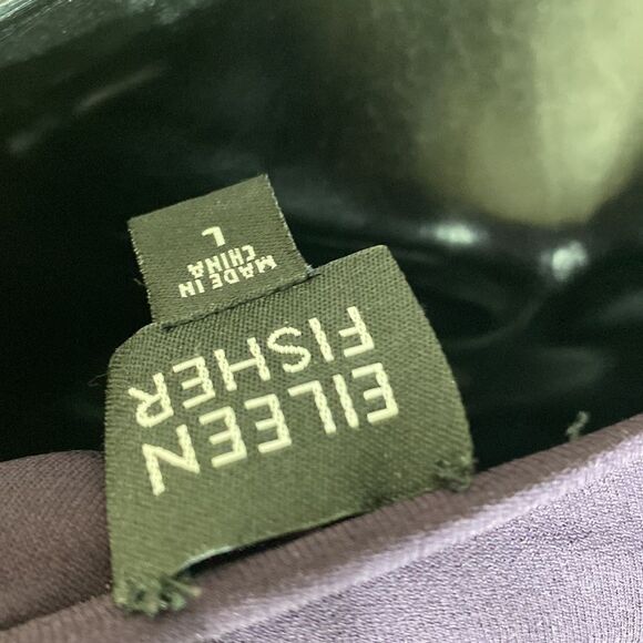 Eileen fisher 100% silk deep purple scoop neck 3/4 sleeve top large capsule - Picture 4 of 5